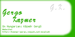 gergo kazmer business card
